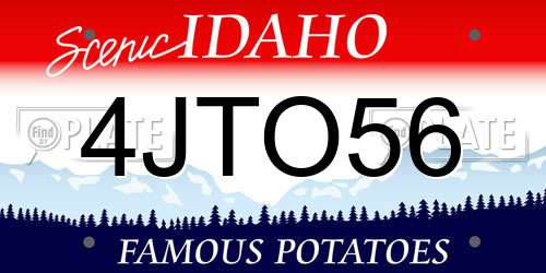 4JTO56 Idaho License Plate