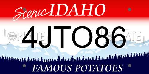 4JTO86 Idaho License Plate
