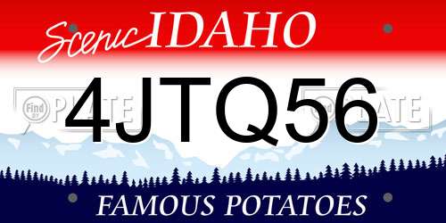 4JTQ56 Idaho License Plate