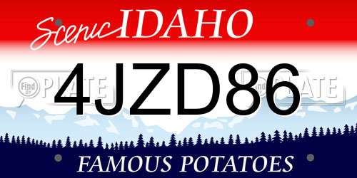 4JZD86 Idaho License Plate