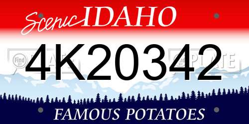 4K20342 Idaho License Plate