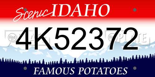 4K52372 Idaho License Plate