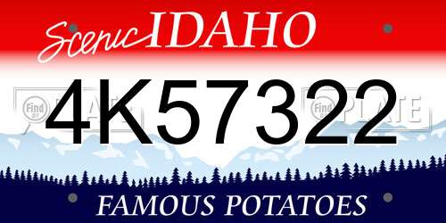 4K57322 Idaho License Plate