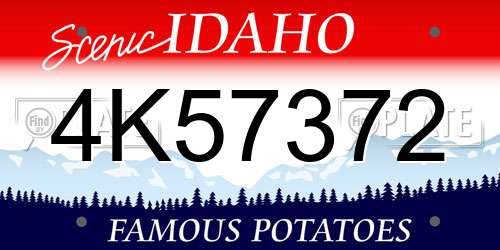 4K57372 Idaho License Plate