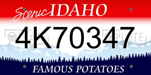 4K70347 Idaho License Plate