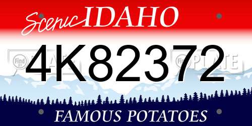 4K82372 Idaho License Plate