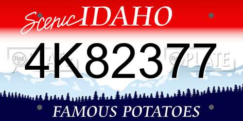 4K82377 Idaho License Plate