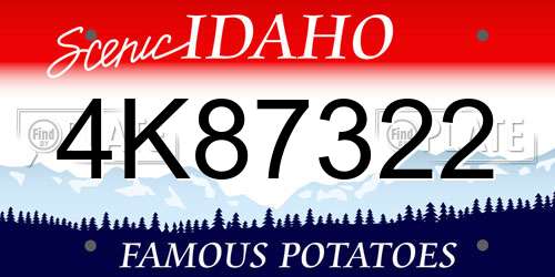 4K87322 Idaho License Plate