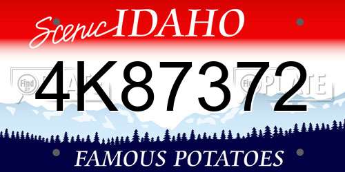 4K87372 Idaho License Plate