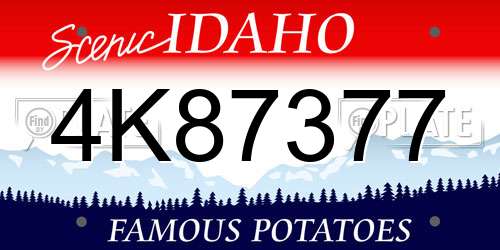 4K87377 Idaho License Plate
