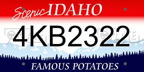 4KB2322 Idaho License Plate