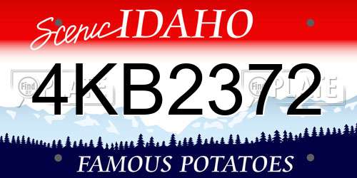 4KB2372 Idaho License Plate