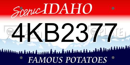 4KB2377 Idaho License Plate