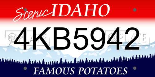 4KB5942 Idaho License Plate