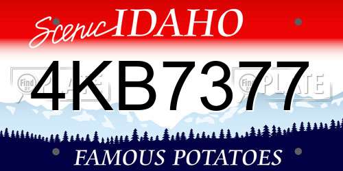 4KB7377 Idaho License Plate