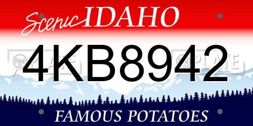 4KB8942 Idaho License Plate