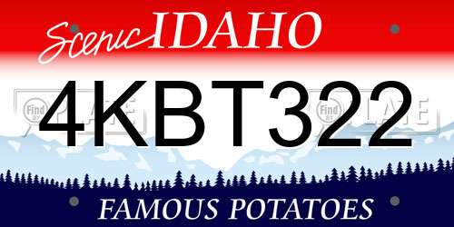 4KBT322 Idaho License Plate