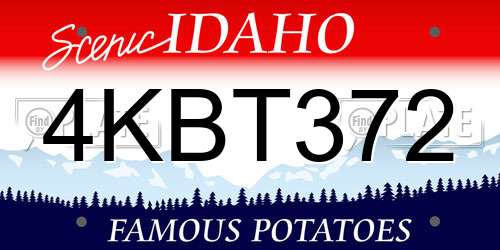 4KBT372 Idaho License Plate
