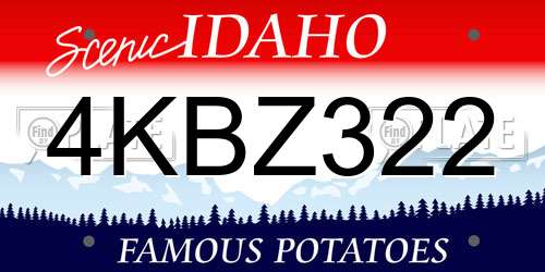 4KBZ322 Idaho License Plate