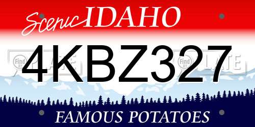 4KBZ327 Idaho License Plate