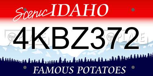 4KBZ372 Idaho License Plate