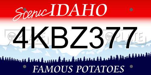 4KBZ377 Idaho License Plate
