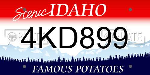 4KD899 Idaho License Plate