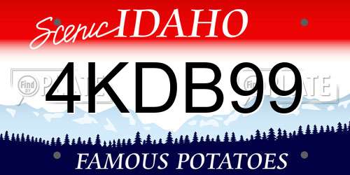 4KDB99 Idaho License Plate