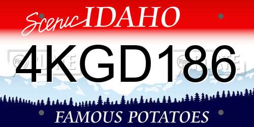 4KGD186 Idaho License Plate