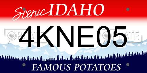 4KNE05 Idaho License Plate