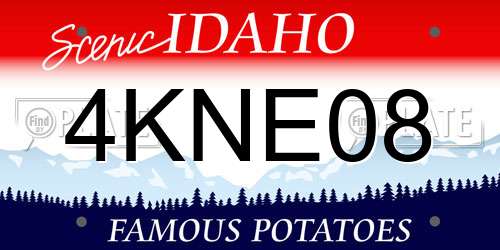 4KNE08 Idaho License Plate
