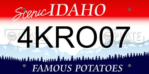 4KRO07 Idaho License Plate
