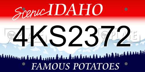 4KS2372 Idaho License Plate