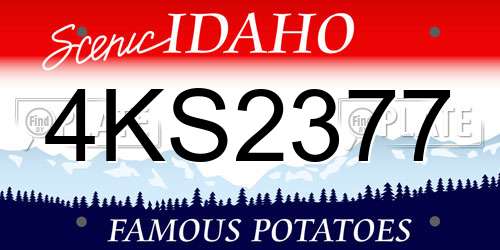 4KS2377 Idaho License Plate