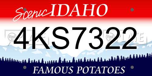 4KS7322 Idaho License Plate