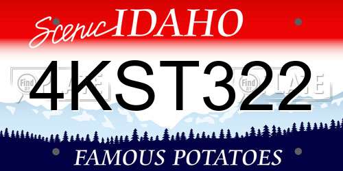 4KST322 Idaho License Plate