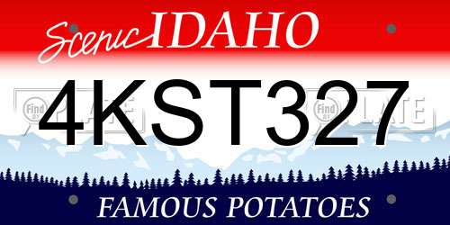 4KST327 Idaho License Plate