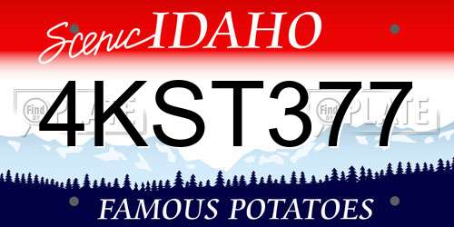 4KST377 Idaho License Plate