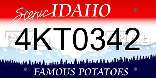 4KT0342 Idaho License Plate