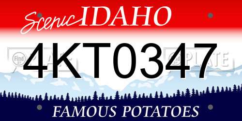 4KT0347 Idaho License Plate