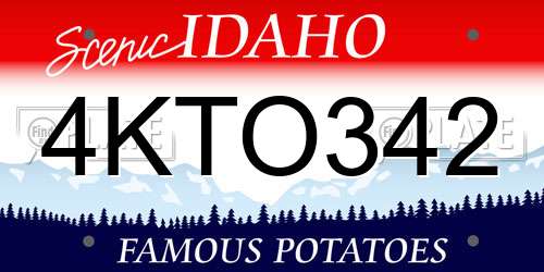 4KTO342 Idaho License Plate
