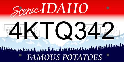 4KTQ342 Idaho License Plate