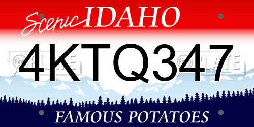 4KTQ347 Idaho License Plate