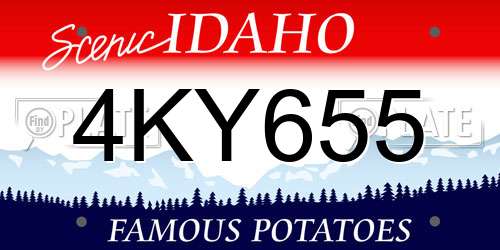 4KY655 Idaho License Plate