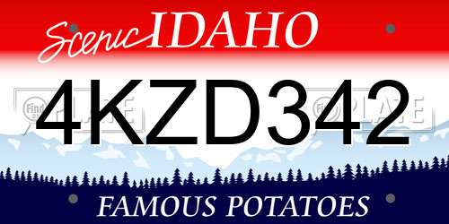 4KZD342 Idaho License Plate
