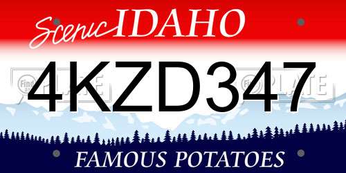 4KZD347 Idaho License Plate