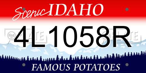 4L1058R Idaho License Plate