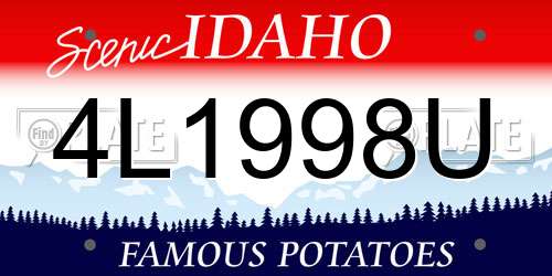 4L1998U Idaho License Plate