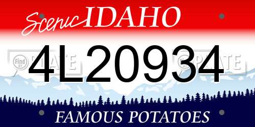 4L20934 Idaho License Plate
