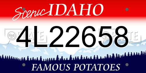 4L22658 Idaho License Plate